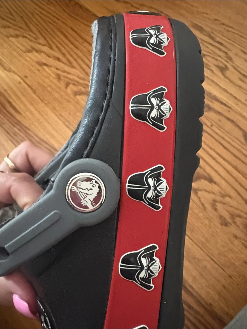 Star Wars Black and Red Kids Slip-On Clogs with Logo Strap